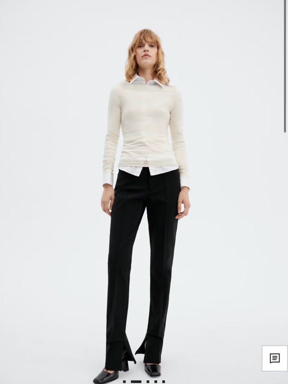 Mango Black Slim Tailored Split-Hem Pants - Picture 2 of 4